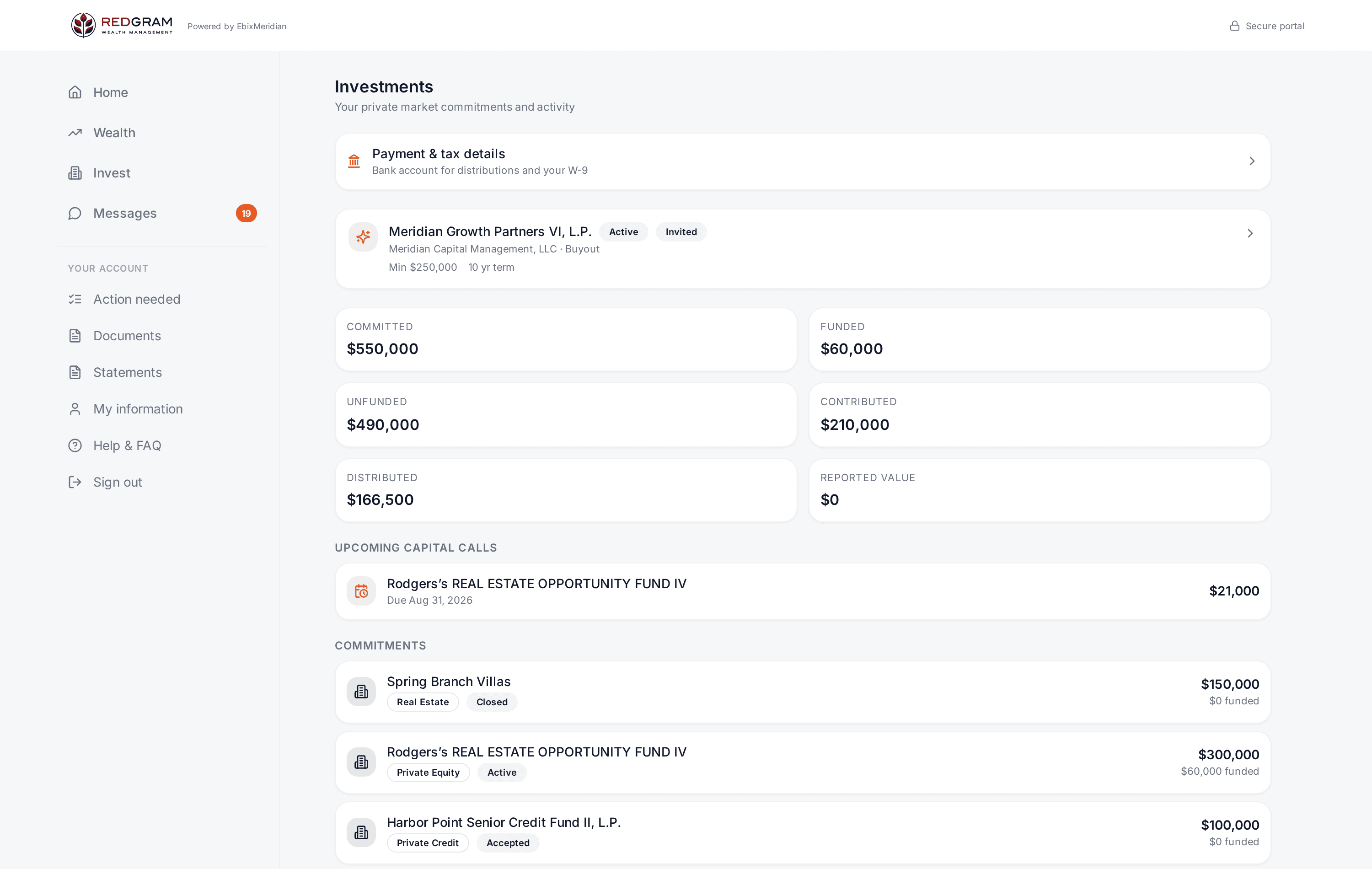 Investor My Investments dashboard
