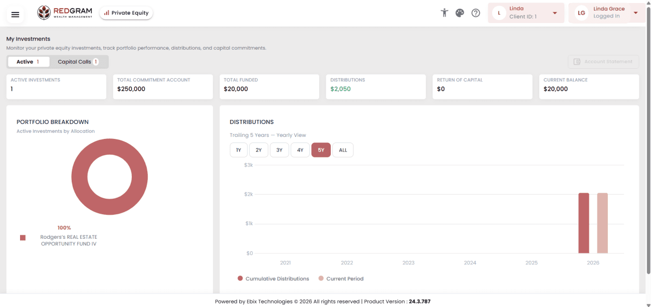 Investor My Investments dashboard