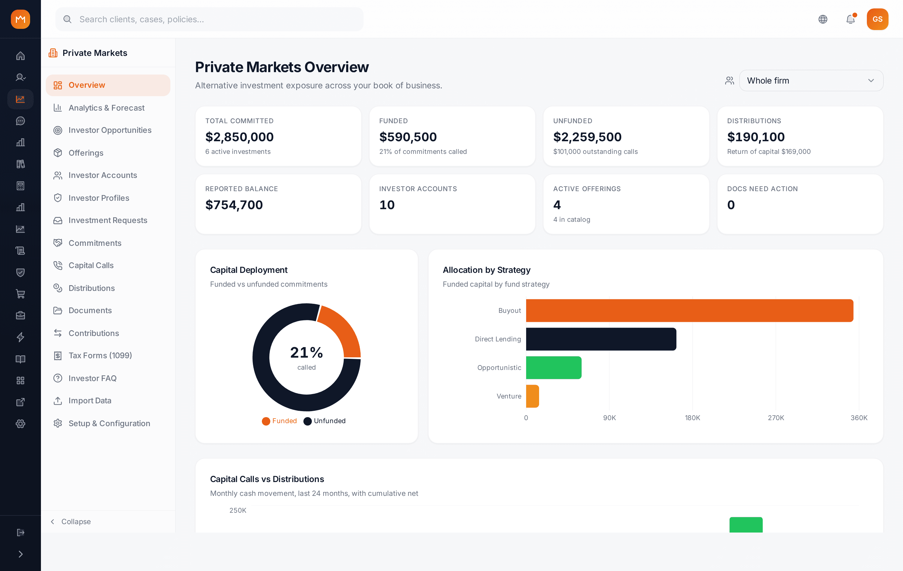 My Investments dashboard