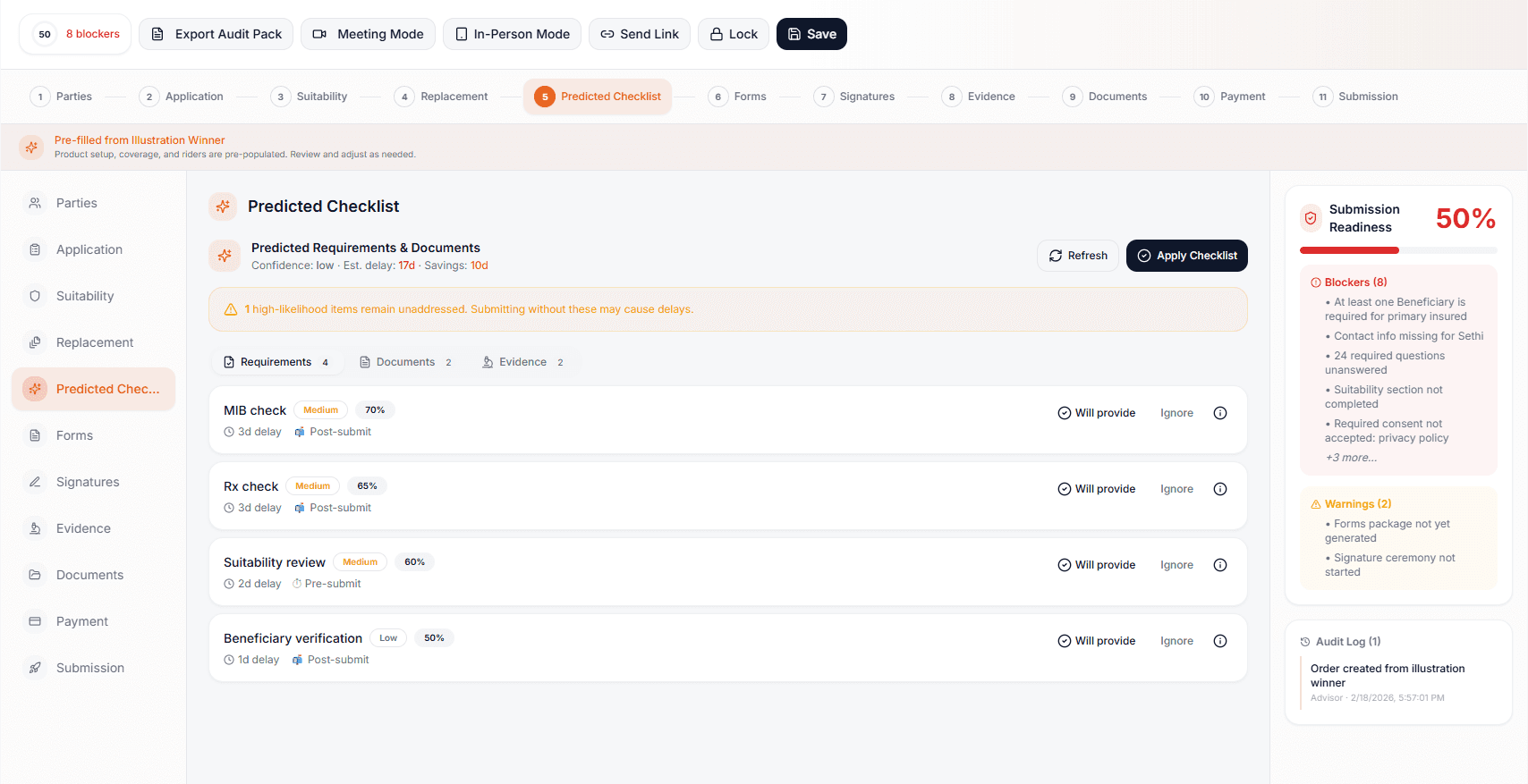 Dynamic order entry engine
